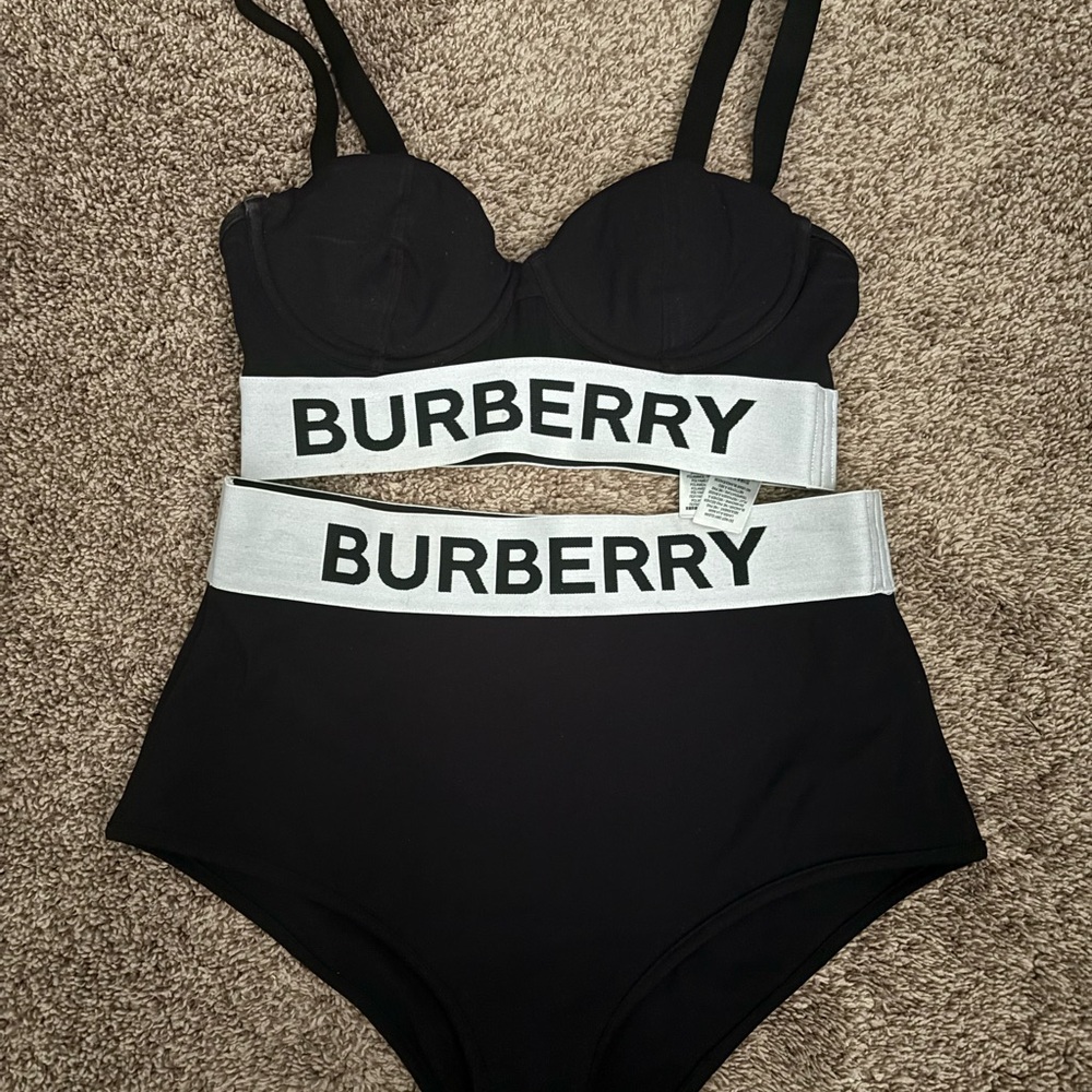 Burberry Black Swimsuit with Bold Branding